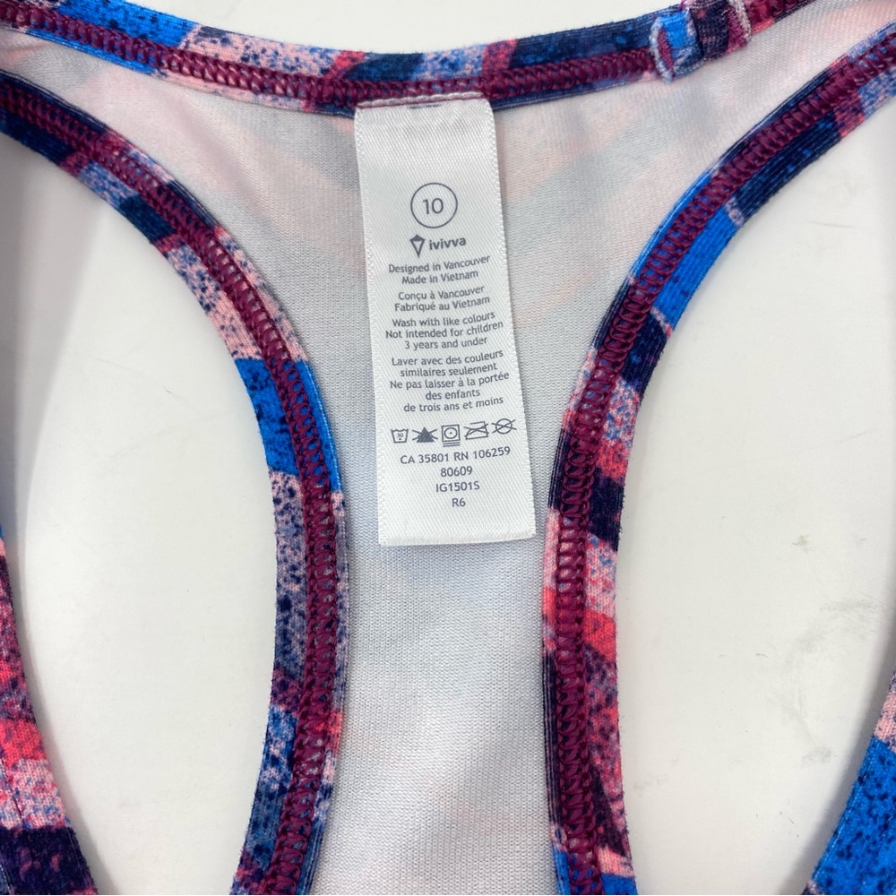 Lululemon Ivivva Keep Ur Cool Racerback Tank Top Blue Pink Size 10 - Picture 7 of 7
